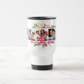 明るい開花5 Photo Collage モノグラムの トラベルマグ (中央)
