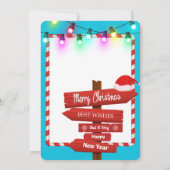 明るい陽気なクリスマスパーティの招待状 (裏面)