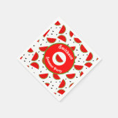 明るい陽気なスイカ夏のパーティー スタンダードカクテルナプキン (角)