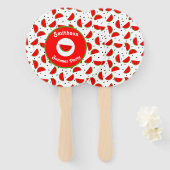 明るい陽気なスイカ夏のパーティー ハンドファン (正面&裏面)