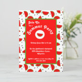 明るい陽気なスイカ夏のパーティー 招待状 (スタンド正面)