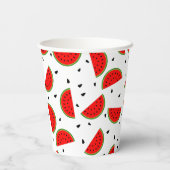 明るい陽気なスイカ夏のパーティー 紙コップ (裏面)