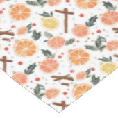 明るい陽気な柑橘類とシナモンクリスマス テーブルクロス (アングル)