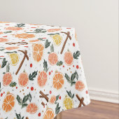 明るい陽気な柑橘類とシナモンクリスマス テーブルクロス (インサイチュ)