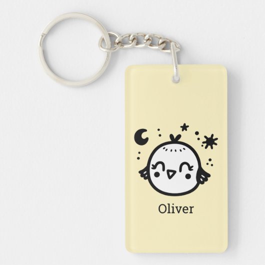 明るい雛 – かわいいズバードラインアート» キーホルダー (正面)