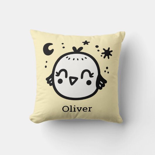 明るい雛 – かわいいズバードラインアート» クッション (正面)