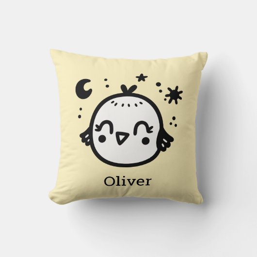 明るい雛 – かわいいズバードラインアート» クッション (正面)