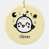 明るい雛 – かわいいズバードラインアート» セラミックオーナメント (裏面)