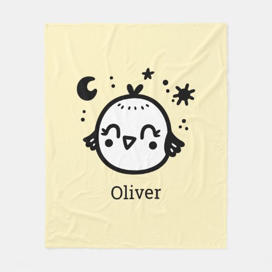 明るい雛 – かわいいズバードラインアート» フリースブランケット (正面)