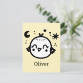 明るい雛 – かわいいズバードラインアート» ポストカード (スタンド正面)