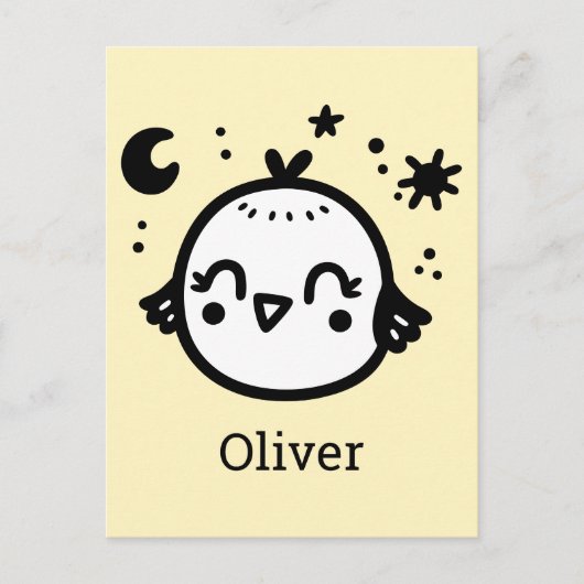 明るい雛 – かわいいズバードラインアート» ポストカード (正面)