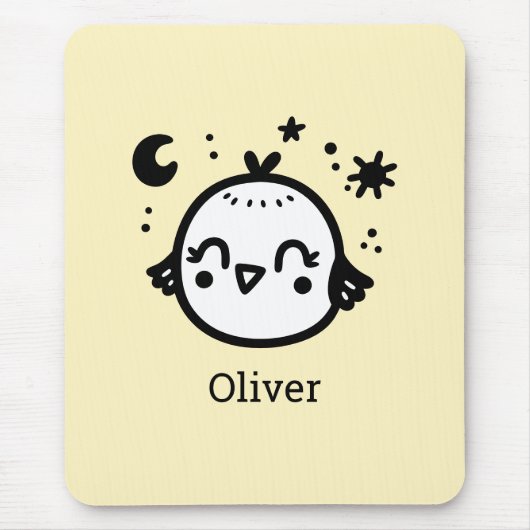 明るい雛 – かわいいズバードラインアート» マウスパッド (正面)