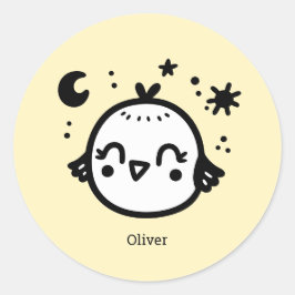 明るい雛 – かわいいズバードラインアート» ラウンドシール