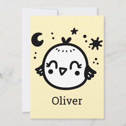 明るい雛 – かわいいズバードラインアート» 招待状 (正面)