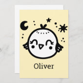 明るい雛 – かわいいズバードラインアート» 招待状 (正面/裏面)