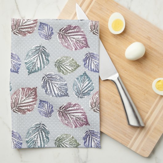 明るい離れグレーの背景に開いた作業の キッチンタオル (四つ折り)