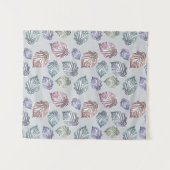 明るい離れグレーの背景に開いた作業の タペストリー (正面(横))