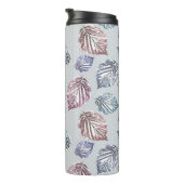 明るい離れグレーの背景に開いた作業の タンブラー (回転右)