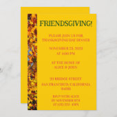 明るい離れ金ゴールド感謝祭の友与え達 招待状 (正面/裏面)