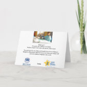 明るい雪だるま- "幸せな休日" シーズンカード (裏面)