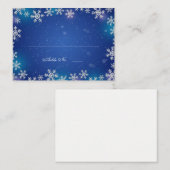 明るい雪のブルーテーブルシーティング座席表 プレイスカード (正面/裏面)