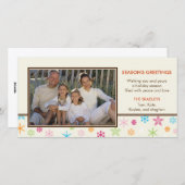 明るい雪のホリデーフォトカード シーズンカード (正面/裏面)