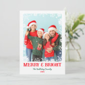明るい雪メリー片1写真クリスマス シーズンカード (スタンド正面)