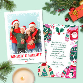 明るい雪メリー片1写真クリスマス シーズンカード