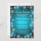 明るい雪片のティール(緑がかった色)の冬の不思議の国の菓子16 招待状 (正面)