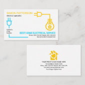 明るい電気回路配線電気サービス 名刺 (正面/裏面)