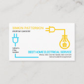 明るい電気回路配線電気サービス 名刺 (正面)