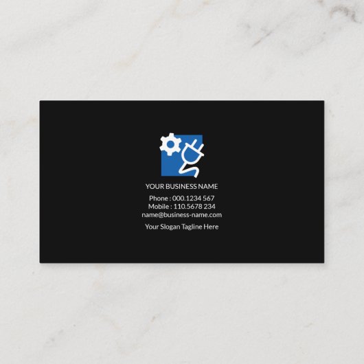 明るい電気稲妻の電気技師 名刺 (裏面)