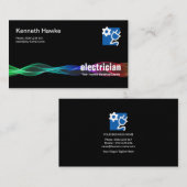 明るい電気稲妻の電気技師 名刺 (正面/裏面)