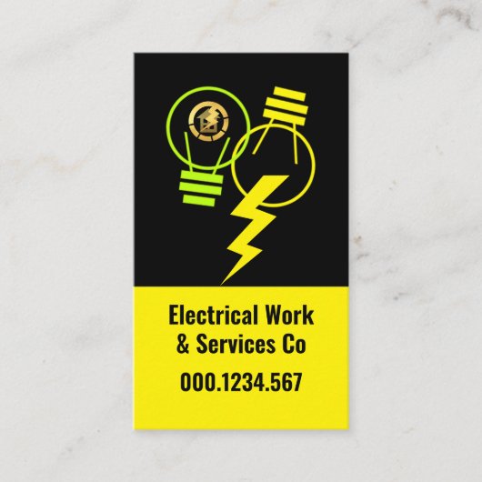 明るい電気稲妻球 名刺 (正面)