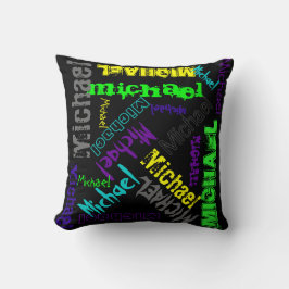 明るい電気色の一流のコラージュの枕 クッション