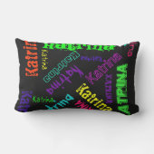 明るい電気色の一流のコラージュの枕 ランバークッション (裏面)