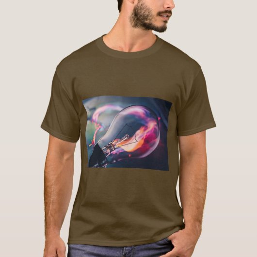 明るい電球の輝き - Tシャツのアート Tシャツ (正面)