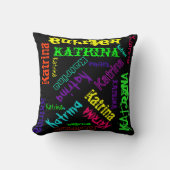 明るい電色でコラージュピローと名付ける クッション (正面)