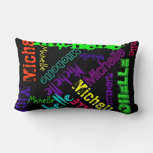 明るい電色でコラージュピローと名付ける ランバークッション (裏面)