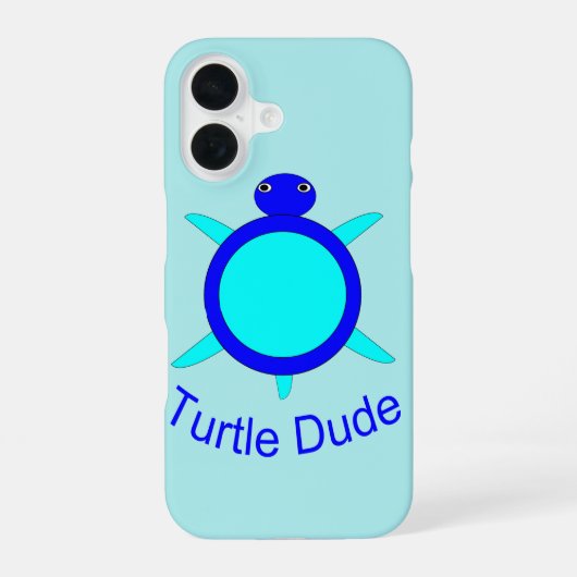 明るい青いカメの男の子のiPhoneケース iPhone 16ケース (裏面)