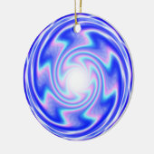 明るい青いスパイラルに入る（単語を追加） セラミックオーナメント (左)