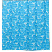 明るい青いトウヒ シャワーカーテン (正面)