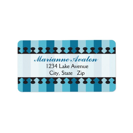 明るい青い住所 シール (正面)