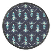 明るい青い宝石の上品な白熱［赤熱］光を放つ外観 アイスホッケーパック (正面)