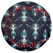 明るい青い宝石の上品な白熱［赤熱］光を放つ外観 ソフトボール (正面左)