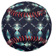 明るい青い宝石の上品な白熱［赤熱］光を放つ外観 ソフトボール (裏面)