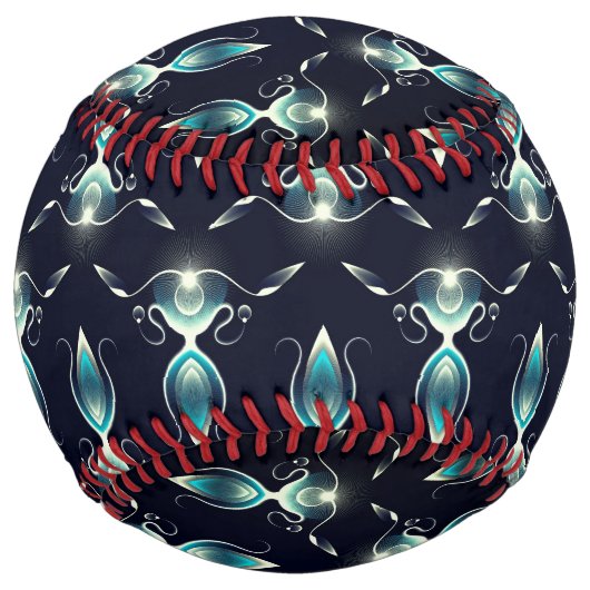 明るい青い宝石の上品な白熱［赤熱］光を放つ外観 ソフトボール (正面)