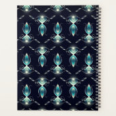 明るい青い宝石の上品な白熱［赤熱］光を放つ外観 プランナー手帳 (裏面)