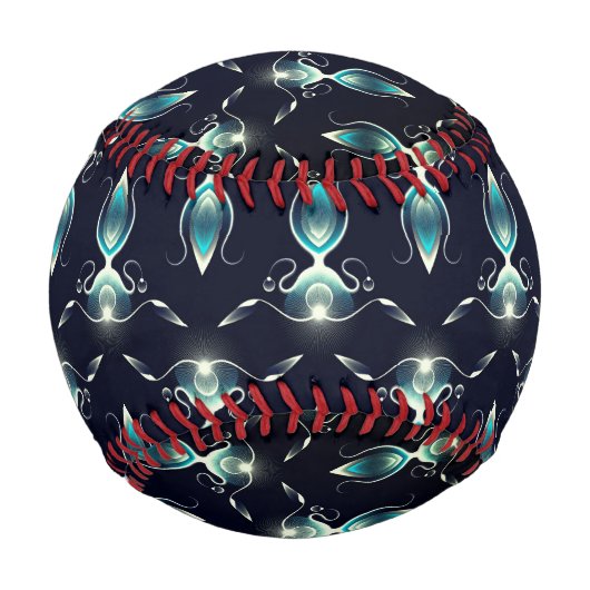 明るい青い宝石の上品な白熱［赤熱］光を放つ外観 野球ボール (正面)