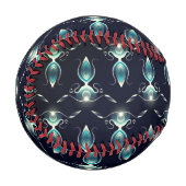 明るい青い宝石の上品な白熱［赤熱］光を放つ外観 野球ボール (正面左)